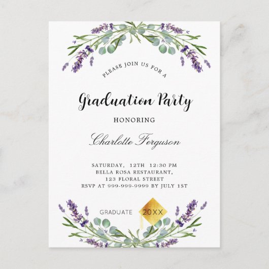 Darreichungsform einer Lava eucalyptus Einladungspostkarte (Vorderseite)