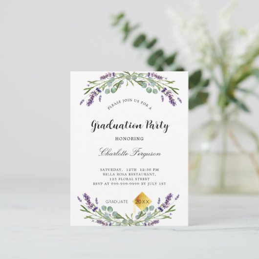 Darreichungsform einer Lava eucalyptus Einladungspostkarte (Stehend Vorderseite)