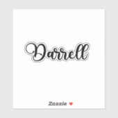 Darrell Name - Handgeschriebene Kalligrafie Aufkleber (Blatt)