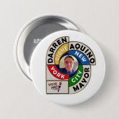 Darren Dione Aquino für NYC Mayor 2017 Button (Vorne & Hinten)