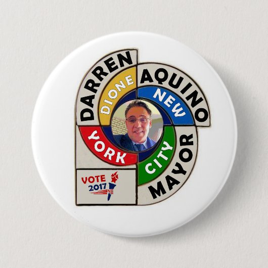 Darren Dione Aquino für NYC Mayor 2017 Button (Vorderseite)