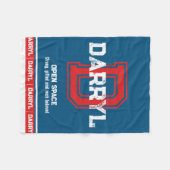 Darryl Name bedeutet Sportmonogramm rot blau Fleecedecke (Vorderseite (Horizontal))