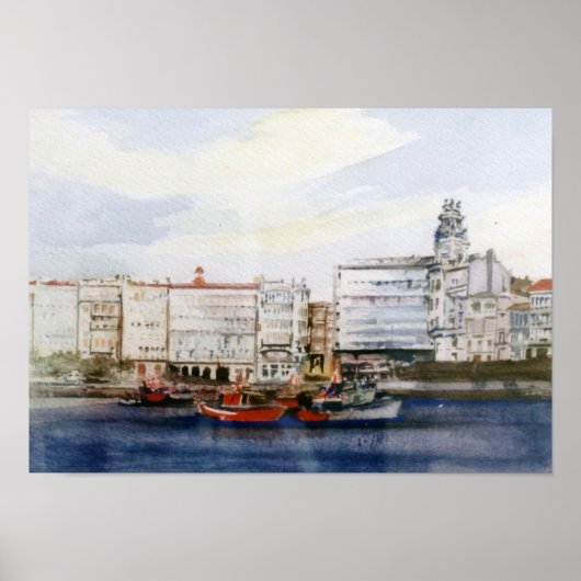 Dársena de A Coruña/Dock in A Coruña Poster (Vorne)