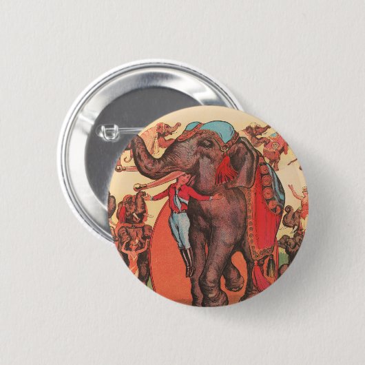 Darstellende Elefanten mit Frauen und Trainer. Button (Vorne & Hinten)