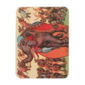 Darstellende Elefanten mit Frauen und Trainer. Magnet (Vertikal)