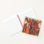 Darstellende Elefanten mit Frauen und Trainer. Notizblock (Innenseite)