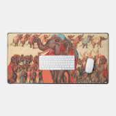 Darstellende Elefanten mit Frauen und Trainer. Schreibtischunterlage (Tastatur & Maus)
