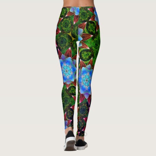 Darstellende oder rustikale bläuliche virtuelle Bl Leggings (Rückseite)