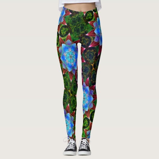 Darstellende oder rustikale bläuliche virtuelle Bl Leggings (Vorderseite)