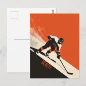 Darstellender Eishockey-Spieler Postkarte (Vorne/Hinten)