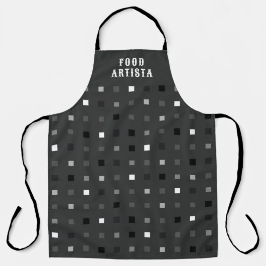 Darstellender schwarz-grauer Pixel, benutzerdefini Schürze (Vorderseite)