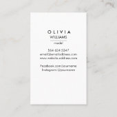 Darstellermodelle Tänzerin Foto Transparente Ausri Visitenkarte (Rückseite)