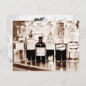 Darstellung apothekarischer Flaschen mit Medikamen Postkarte (Vorne/Hinten)
