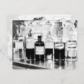 Darstellung apothekarischer Flaschen mit Medikamen Postkarte (Vorne/Hinten)