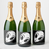 Darstellung der Alien im Stilstil Schaumweinetikett (Flaschen)