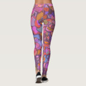 Darstellung der botanischen Blume im Lila Muster Leggings (Rückseite)