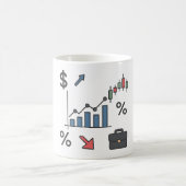 Darstellung der Finanzdiagramme und -grafiken Kaffeetasse (Mittel)