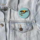 Darstellung der gelben Vintagen Vogeldarstellung Button (Beispiel)