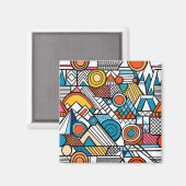 Darstellung der geometrischen Doodle Magnet (Vorderseite/Rückseite)