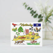 Darstellung der Kentucky-Karte Postkarte (Stehend Vorderseite)