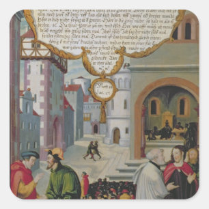 Darstellung der Lehre Christi Quadratischer Aufkleber