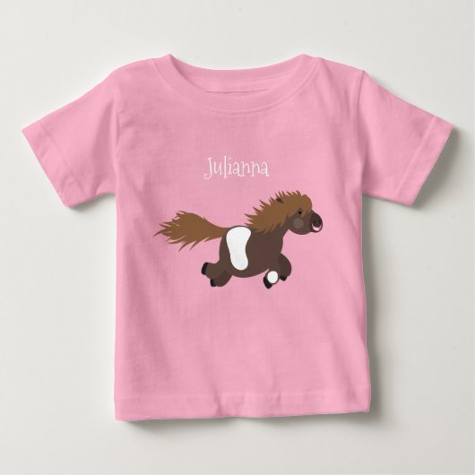 Darstellung der Pony-Cartoon in Shetland-niedlich Baby T-shirt (Vorderseite)