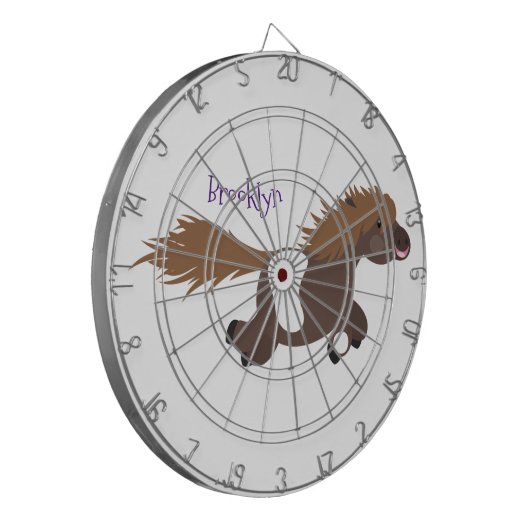 Darstellung der Pony-Cartoon in Shetland-niedlich Dartscheibe (Vorderseite Links)