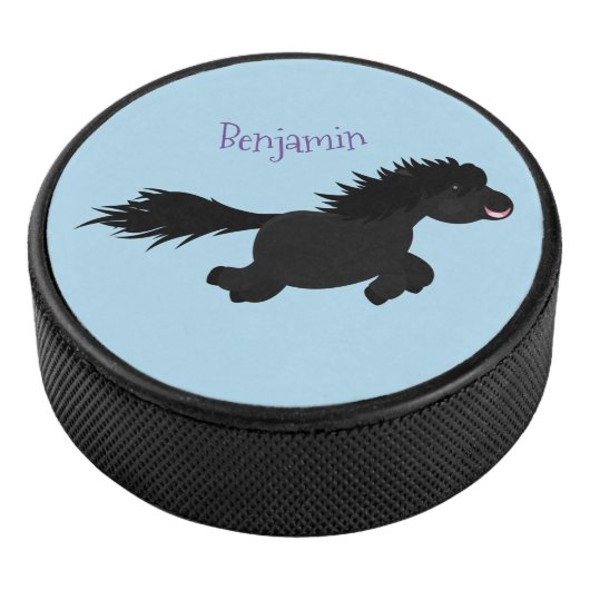 Darstellung der Pony-Cartoon in Shetland-niedlich Eishockey Puck (3/4)