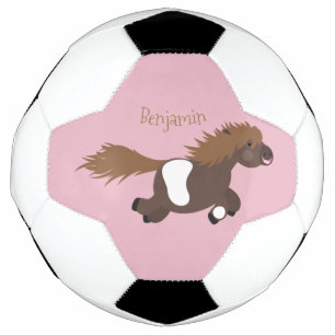 Darstellung der Pony-Cartoon in Shetland-niedlich Fußball