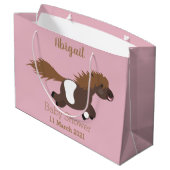 Darstellung der Pony-Cartoon in Shetland-niedlich Große Geschenktüte (Rückseite Schrägansicht)