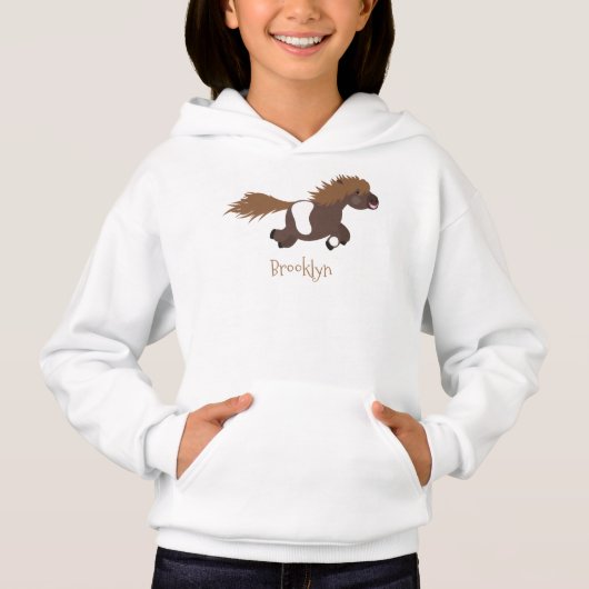 Darstellung der Pony-Cartoon in Shetland-niedlich Hoodie (Vorderseite)