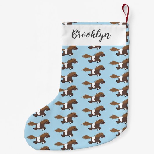 Darstellung der Pony-Cartoon in Shetland-niedlich Kleiner Weihnachtsstrumpf (Rückseite)