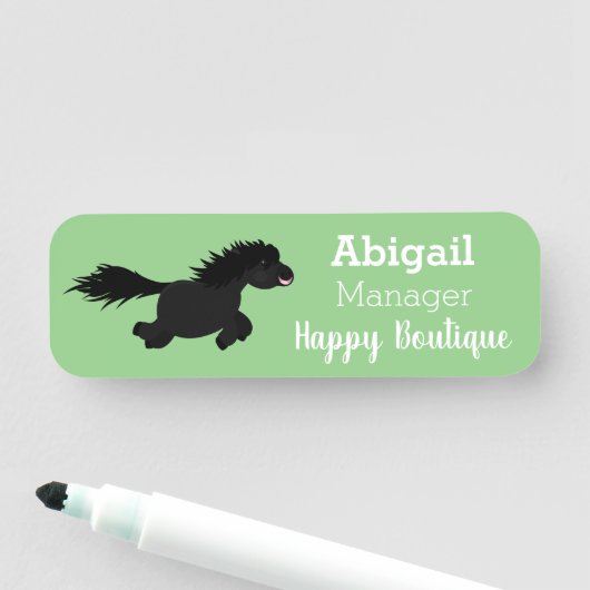 Darstellung der Pony-Cartoon in Shetland-niedlich Namensschild (Beispiel)