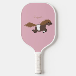 Darstellung der Pony-Cartoon in Shetland-niedlich Pickleball Schläger