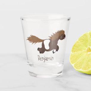 Darstellung der Pony-Cartoon in Shetland-niedlich Schnapsglas