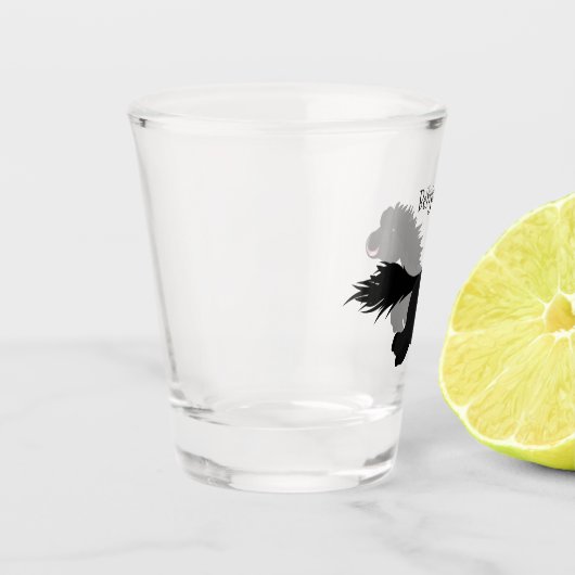 Darstellung der Pony-Cartoon in Shetland-niedlich Schnapsglas (Links)