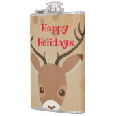 Darstellung der Rentiere auf braunem Hintergrund Flachmann (Links)