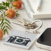 Darstellung der Retro-Kamera Schlüsselanhänger (Vorderseite rechts)