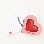 Darstellung der roten Herzform mit benutzerdefinie Notizblock (Innenseite)