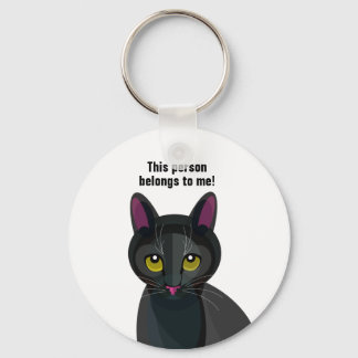 Darstellung der schwarzen Katze auf dem Schlüsselr Schlüsselanhänger