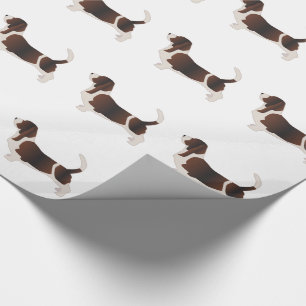 Darstellung der Silhouette der Basset Hound Hunde Geschenkpapier