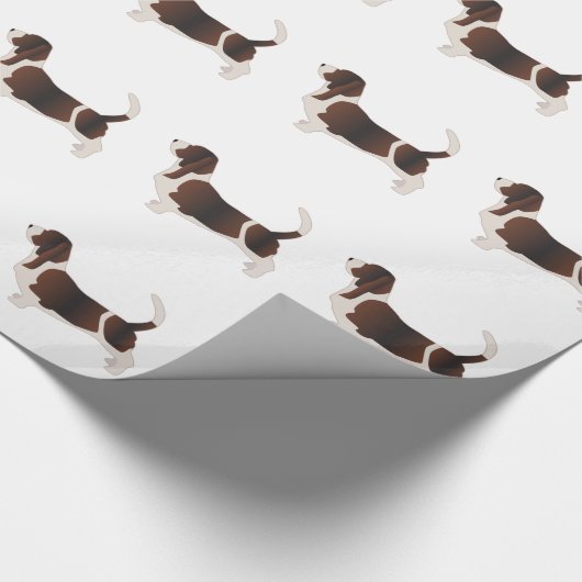 Darstellung der Silhouette der Basset Hound Hunde Geschenkpapier (Ecke)