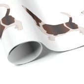 Darstellung der Silhouette der Basset Hound Hunde Geschenkpapier (Rolleneckpunkt)
