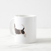 Darstellung der Silhouette der Basset Hound Hunde Kaffeetasse (Vorderseite Links)