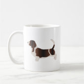 Darstellung der Silhouette der Basset Hound Hunde Kaffeetasse (Links)