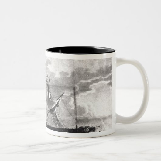 Darstellung der US-Fregatte, Zweifarbige Tasse (Rechts)