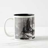 Darstellung der US-Fregatte, Zweifarbige Tasse (Links)