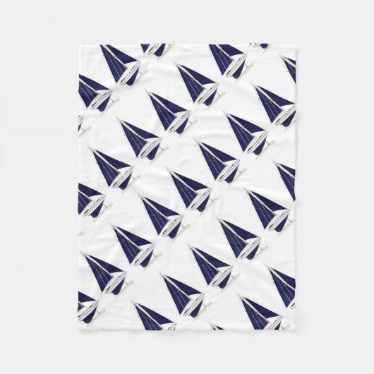 Darstellung der Vintagen nautischen Boote von Sege Fleecedecke (Vorderseite)