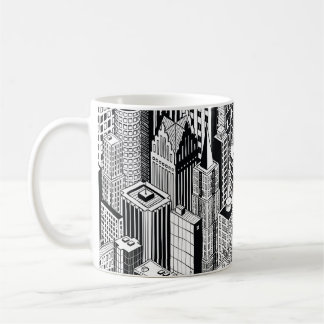 Darstellung der Wolkenkratzer-Stadt, isometrisch n Kaffeetasse