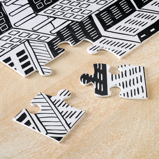 Darstellung der Wolkenkratzer-Stadt, isometrisch n Puzzle (Seite)